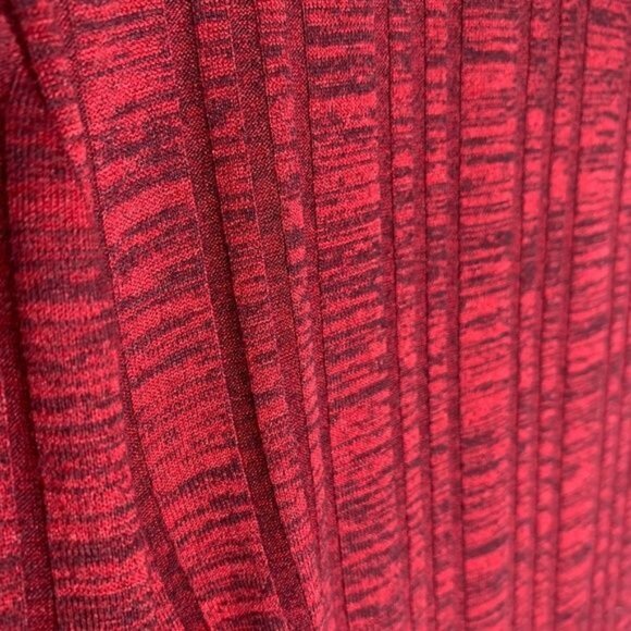 Chicos Red Ribbed Stretch Dress Medium 3/4 Sleeve Work Casual - Picture 7 of 9